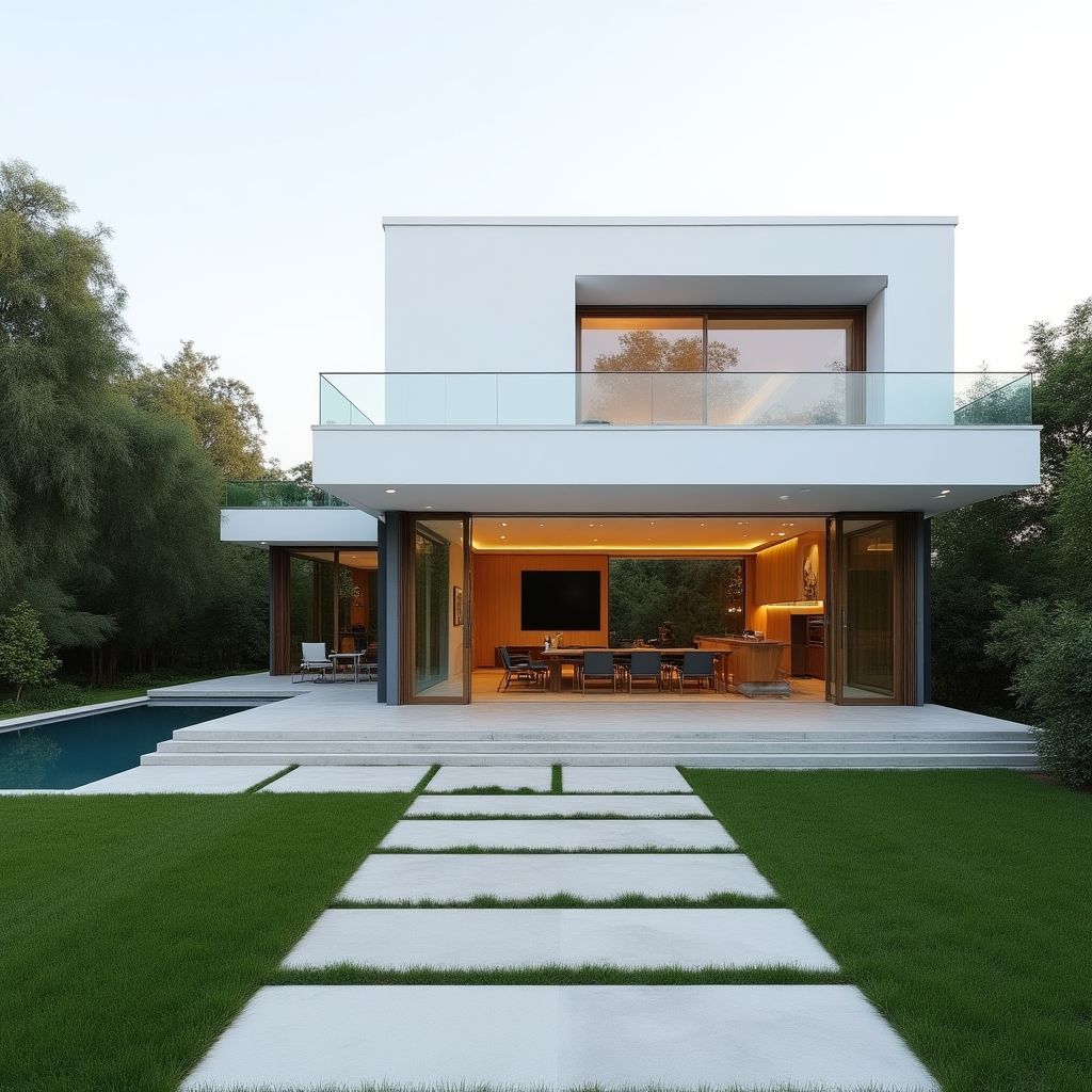 Jardin minimaliste pour villa d'architecte